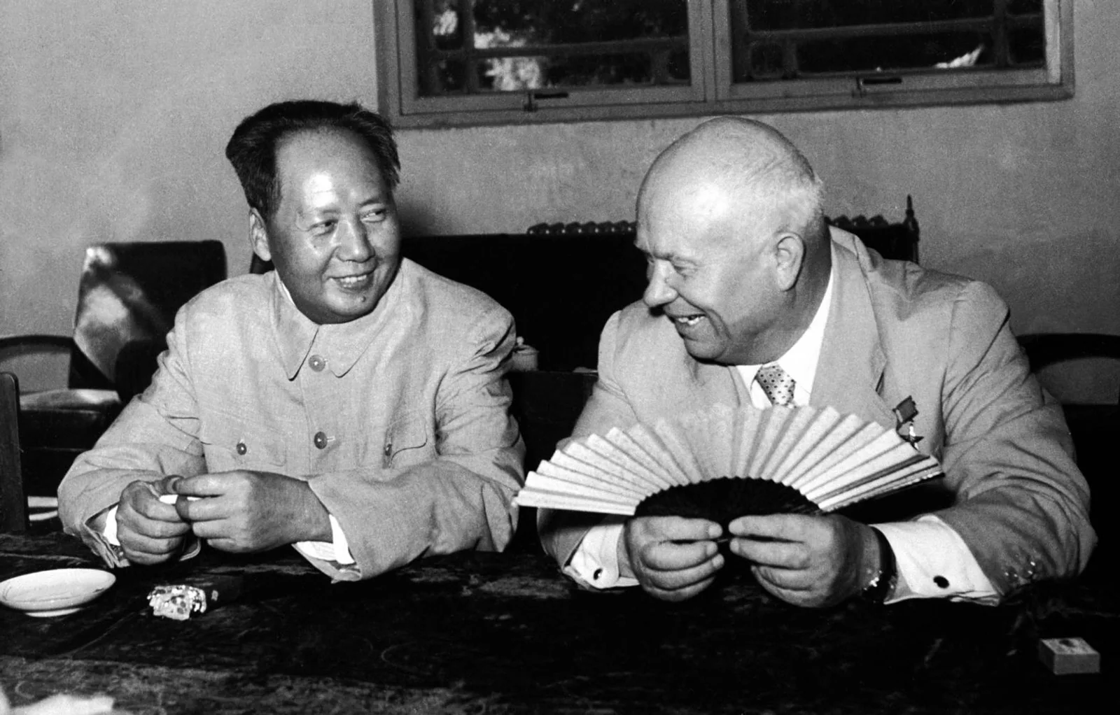 1958年北京毛泽东与赫鲁晓夫会见